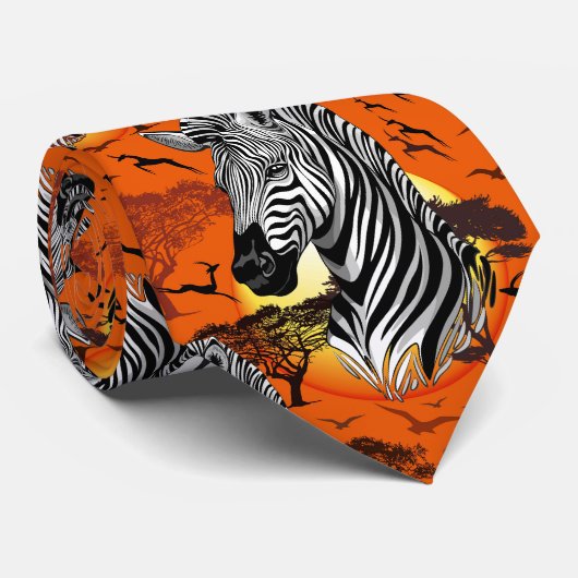アフリカサバンナ野生動物 ネクタイ (ロール)