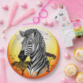 アフリカサバンナ野生動物 ペーパープレート (パーティー)