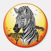 アフリカサバンナ野生動物 マグネット (正面)