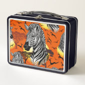 アフリカサバンナ野生動物 メタルランチボックス (正面)