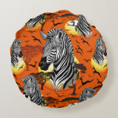 アフリカサバンナ野生動物 ラウンドクッション (裏面)