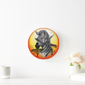 アフリカサバンナ野生動物 ラウンド壁時計 (ホーム)