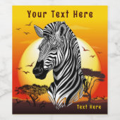 アフリカサバンナ野生動物 ワインラベル (シングルラベル)