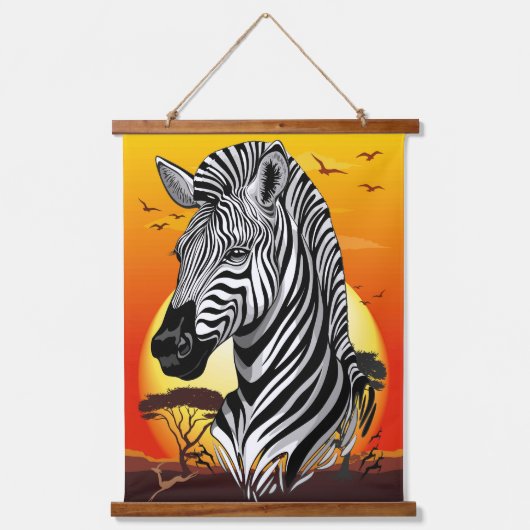 アフリカサバンナ野生動物 吊り下げ型タペストリー (正面)