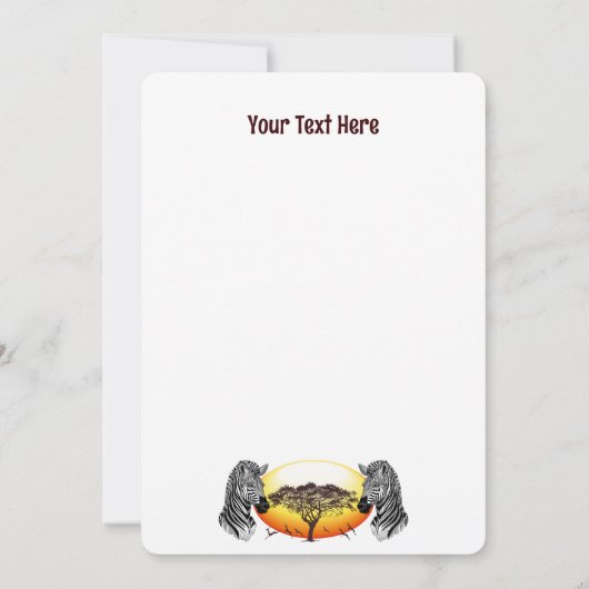 アフリカサバンナ野生動物 招待状 (裏面)