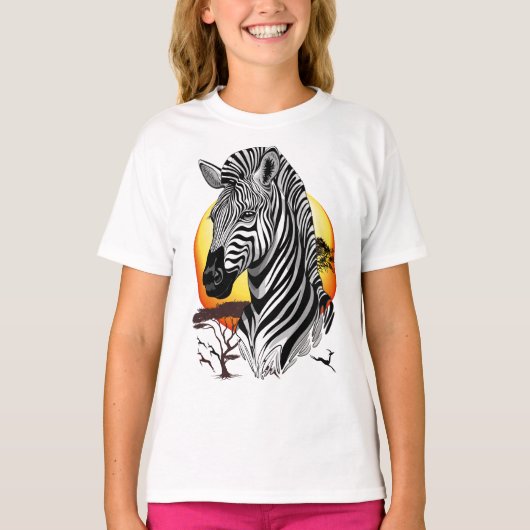 アフリカサバンナ野生動物 Tシャツ (正面)