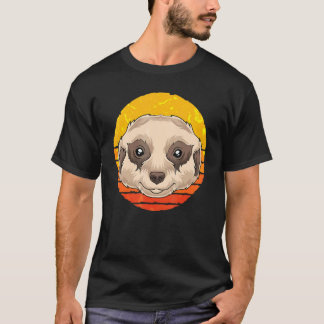 アフリカサファリの動物たち レトロなミーアキャット Tシャツ