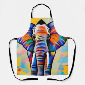アフリカサファリカラフルゾウ エプロン (正面)