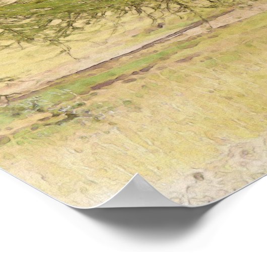 アフリカサファリキリン水絵画色 ポスター (角)