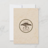 アフリカサファリギラフェズツリーヴィンテージウェディングRSVP 出欠カード (裏面)