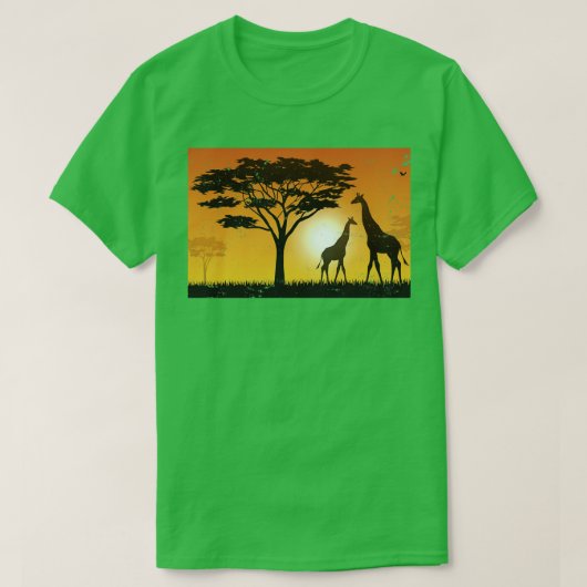 アフリカサファリサバンナキラフ Tシャツ (デザイン正面)