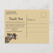 アフリカサファリサンセットありがとう インビテーションポストカード (裏面)