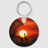 アフリカサファリサンセットアニマルシルエット キーホルダー (正面)