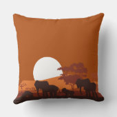 アフリカサファリサンセットピロー両面 クッション (裏面)