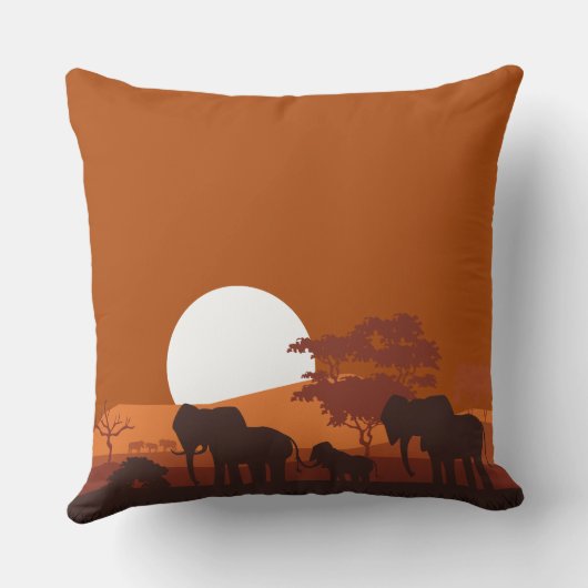 アフリカサファリサンセットピロー両面 クッション (裏面)