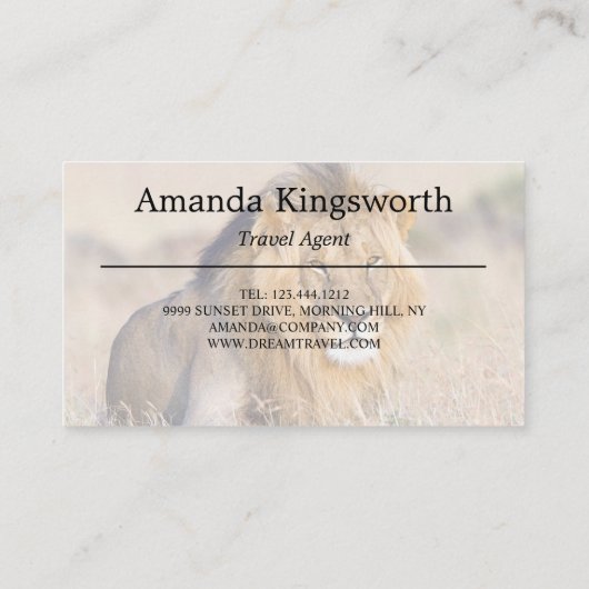 アフリカサファリトラベルエージェントプロフェッショナル 名刺 (裏面)