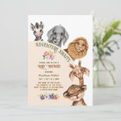 アフリカサファリベイビーシャワー招待状 招待状 (スタンド正面)