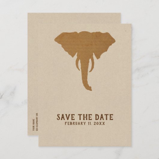 アフリカサファリヴィンテージゾウ保存日 案内ポストカード (正面/裏面)