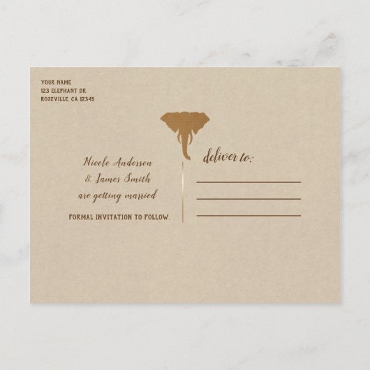 アフリカサファリヴィンテージゾウ保存日 案内ポストカード (裏面)