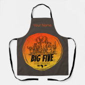 アフリカサファリヴィンテージゾウ、ライオン エプロン (正面)