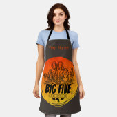 アフリカサファリヴィンテージゾウ、ライオン エプロン (着用した状態)