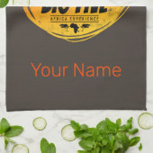 アフリカサファリヴィンテージゾウ、ライオン キッチンタオル (折り畳み)