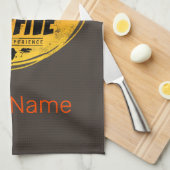 アフリカサファリヴィンテージゾウ、ライオン キッチンタオル (四つ折り)