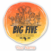 アフリカサファリヴィンテージゾウ、ライオン シール (正面)