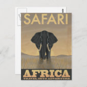 アフリカサファリヴィンテージ旅行ポスター ポストカード (正面/裏面)
