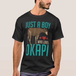 アフリカサファリ動物園の飼育員 動物好き男子 かわいい オカピ Tシャツ