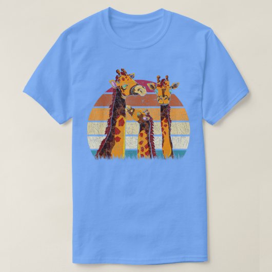 アフリカサファリ動物家族の動物園キーパーギフトレトロ Tシャツ (デザイン正面)