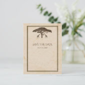 アフリカサファリ ジラフと木のSave The Date 案内ポストカード (スタンド正面)