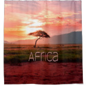 アフリカサンセットアフリカ シャワーカーテン (正面)