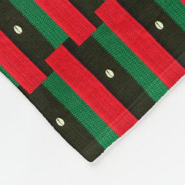 アフリカシェルとレッドブラックレッドクロシェプリントオン フリースブランケット