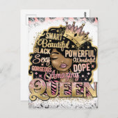 アフリカシスタブラッククイーンメラニンウィメンシスタスおもしろい ポストカード (正面/裏面)