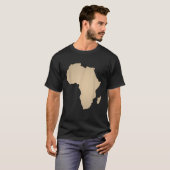 アフリカシャツベージュタンアフリカ大陸地図トップT Tシャツ (正面フル)