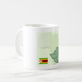 アフリカジンバブエの旗の地図のマグ コーヒーマグカップ (正面左)