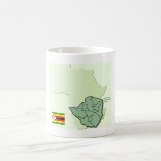 アフリカジンバブエの旗の地図のマグ コーヒーマグカップ