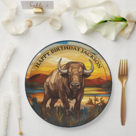 アフリカスイギュウの誕生日 ペーパープレート