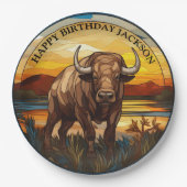 アフリカスイギュウの誕生日 ペーパープレート (正面)
