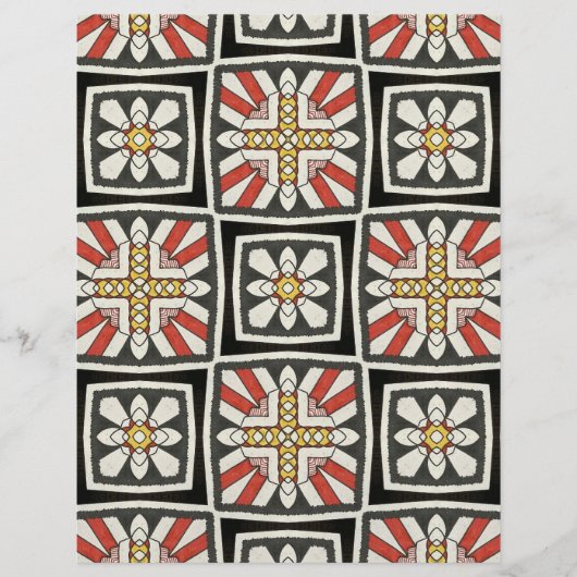 アフリカスクウェア黒レッドイエロースクラップブック紙 (正面)