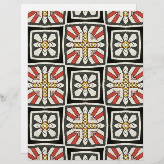 アフリカスクウェア黒レッドイエロースクラップブック紙 (正面/裏面)