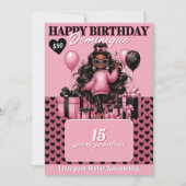 アフリカスタイリッシュ系アメリカ人誕生日ギフトカードホルダー 招待状 (正面)