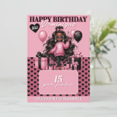 アフリカスタイリッシュ系アメリカ人誕生日ギフトカードホルダー 招待状 (スタンド正面)