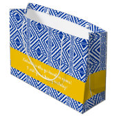 アフリカスタイルのシームレスなパターン。青の色 ラージペーパーバッグ (裏面アングル)