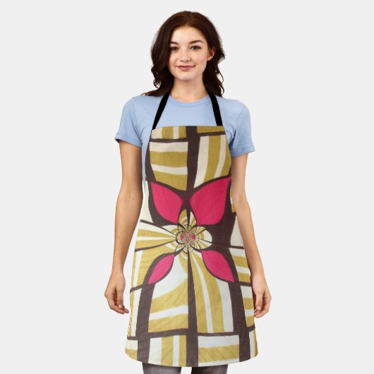 アフリカスタイルケンテ女子アイディア エプロン (着用した状態)