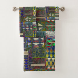 アフリカスタイルパッチワークデザイン バスタオルセット