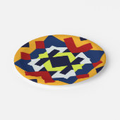 アフリカスタイル幾何学模様 ペーパープレート (アングル)