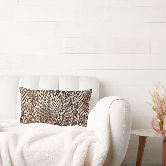 アフリカスネークスキンプリント ランバークッション