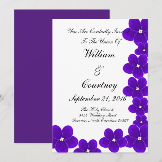 アフリカスミレ招待状 招待状 (正面/裏面)